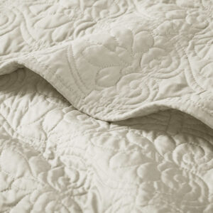 Quebec Oversized Quilted Throw in Ivory From Madison Park