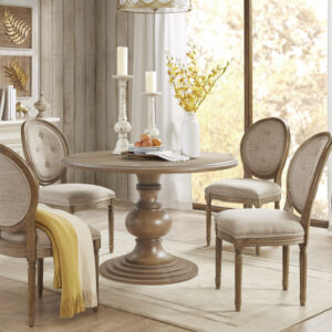 Lexi 46" Round Pedestal Dining Table in Reclaimed Walnut From Madison Park