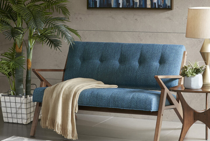 Rocket Loveseat in Blue From INK+IVY