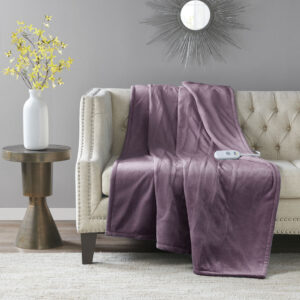 Plush Heated Throw in Purple From Serta