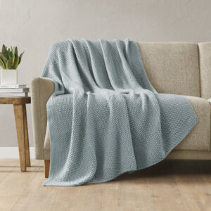 Bree Knit Throw in Light Blue From INK+IVY