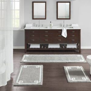 Evan Cotton Tufted Bath Rug 24x72 in Grey From Madison Park