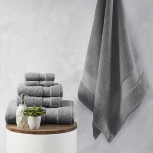 Splendor 1000gsm 100% Cotton 6 Piece Towel Set in Charcoal From Madison Park Signature