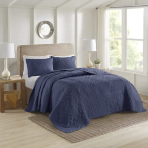 Oakley 3 Piece Reversible Bedspread Set in Navy From 510 Design