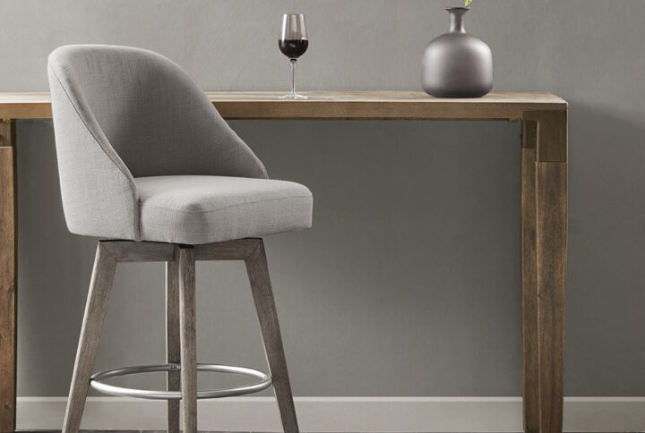 Pearce Bar Stool with Swivel Seat in Grey From Madison Park