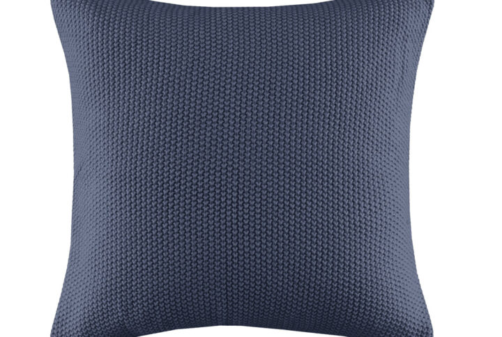 Bree Knit Square Pillow Cover in Indigo From INK+IVY