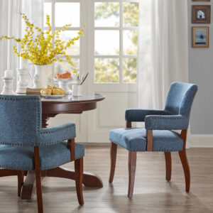 Dawson Arm Dining Chair in Blue From Madison Park