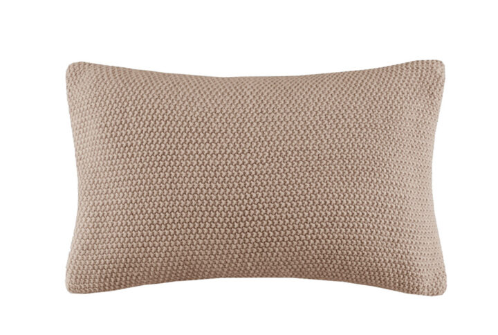 Bree Knit Oblong Pillow Cover in Brown From INK+IVY