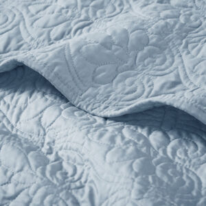 Quebec Oversized Quilted Throw in Blue From Madison Park