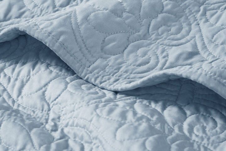 Quebec Oversized Quilted Throw in Blue From Madison Park