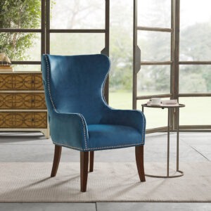 Hancock Button Tufted Back Accent Chair in Blue From Madison Park