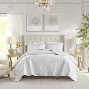 Versailles 3 Piece Grey Quilt Set in Grey From Croscill Classics