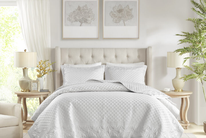 Versailles 3 Piece Grey Quilt Set in Grey From Croscill Classics