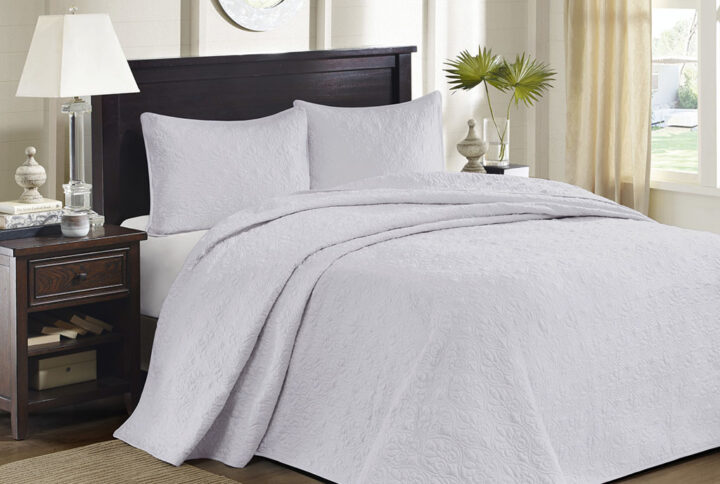 Quebec Reversible Bedspread Set in White From Madison Park