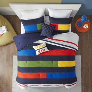 Morris Stripe Printed Comforter Set in Multi From Urban Habitat Kids