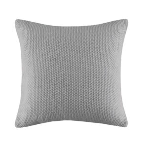 Bree Knit Square Pillow Cover in Grey From INK+IVY