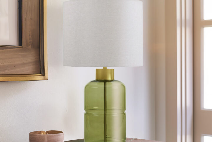 Lysandria Glass Table Lamp in Green From 510 Design