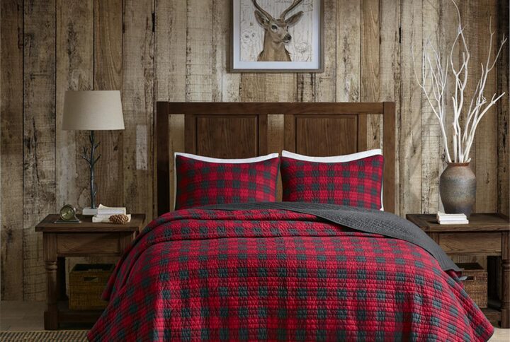 Woolrich Check Oversized Quilt Mini Set in Red From Woolrich