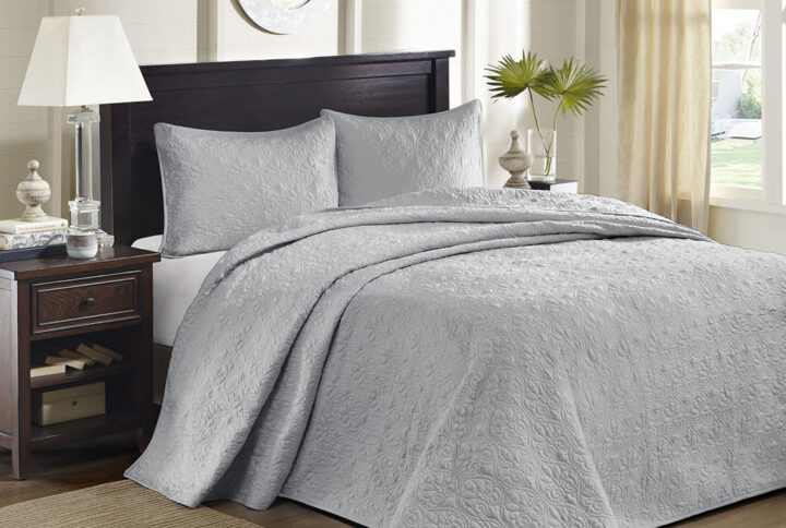 Quebec Reversible Bedspread Set in Grey From Madison Park