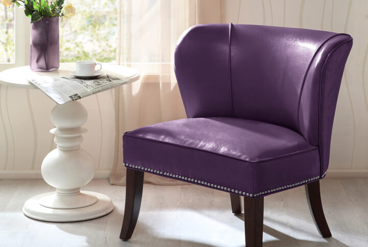 Hilton Armless Accent Chair in Purple From Madison Park