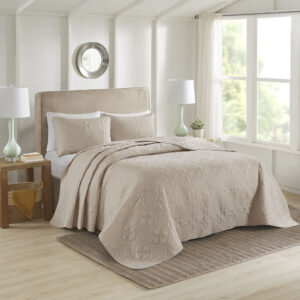 Oakley 3 Piece Reversible Bedspread Set in Khaki From 510 Design