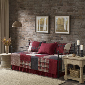 Sunset 5 Piece Day Bed Cover Set in Red From Woolrich