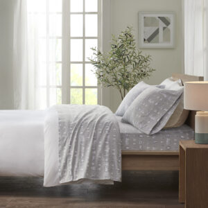 Cozy Flannel Printed Sheet Set in Bear From True North by Sleep Philosophy