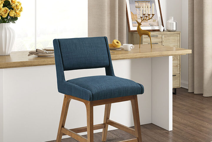 Boomerang Counter Stool in Navy From INK+IVY