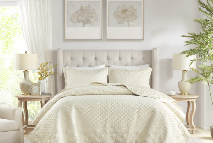 Versailles 3 Piece Champagne Quilt Set in Champagne From Croscill Classics