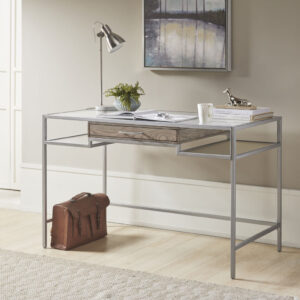 Adela Writing Desk in Antique Silver From Madison Park