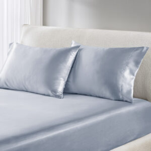 Satin Luxury 2 PC Pillowcases in Blue From Madison Park Essentials