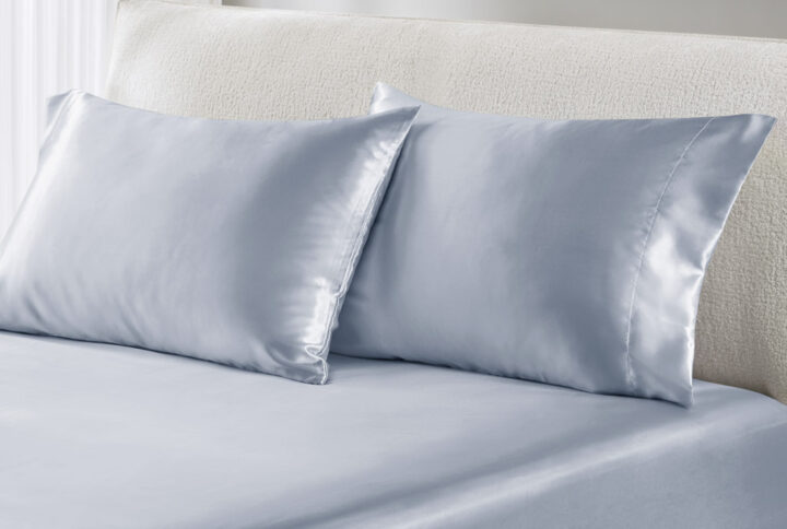 Satin Luxury 2 PC Pillowcases in Blue From Madison Park Essentials