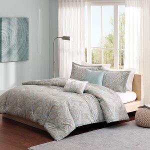 Ronan 5 Piece Cotton Comforter Set in Blue From Madison Park Pure