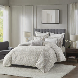 Manor Comforter King 9 Piece Set in Grey From Madison Park Signature