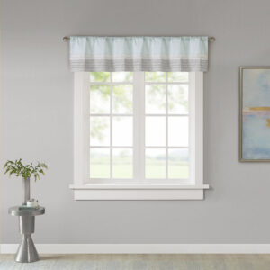 Amherst Polyoni Pintuck Valance in Aqua From Madison Park