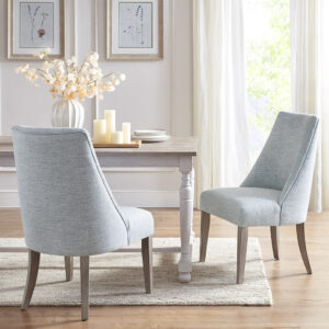 Winfield Upholstered Dining chair Set of 2 in Light Blue From Martha Stewart