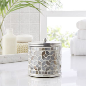 Seville Mosaic Glass Jar in Silver From Croscill