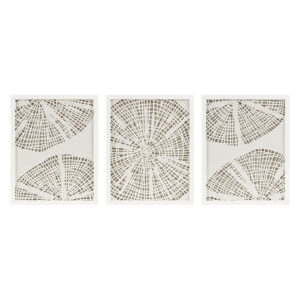 Solana Framed Abstract Coastal Rice Paper 3-piece Shadowbox Wall Decor Set in Off-White From Madison Park