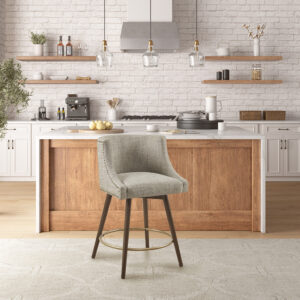 Mateo Swivel Counter Stool in Beige Multi From Madison Park