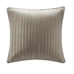 Camila Cotton Quilted Euro Sham in Taupe From INK+IVY