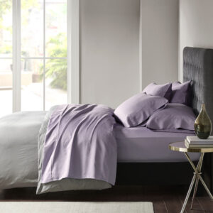 800 Thread Count Cotton Blend Sateen Sheet Set in Purple From Madison Park