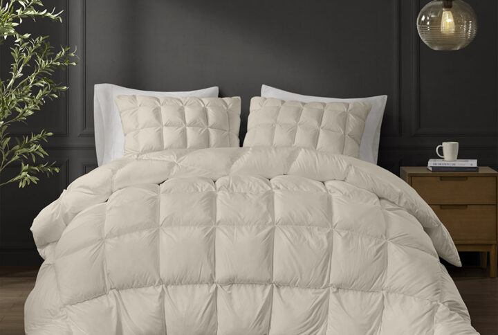 Stay Puffed Overfilled Down Alternative Comforter in Tan From Madison Park