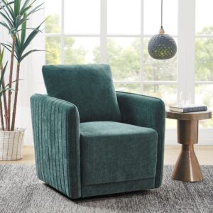 Kaley Upholstered 360 Degree Swivel Chair in Green From Madison Park