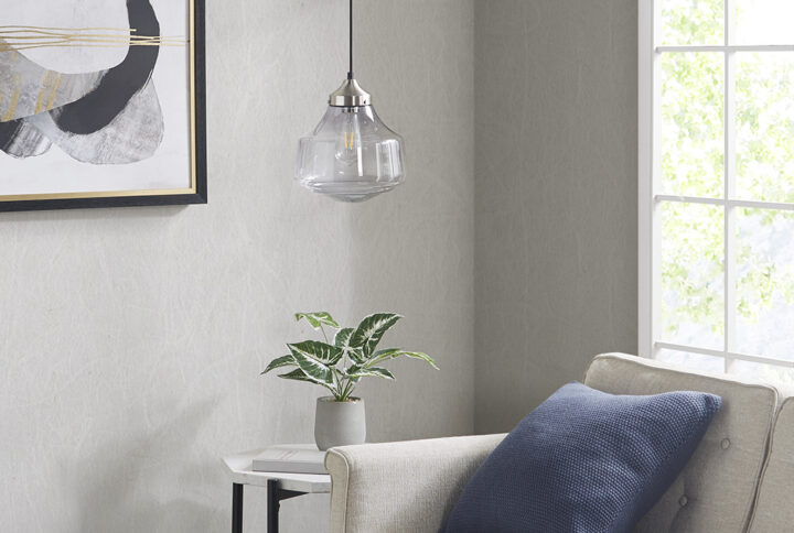 Elm Bell-Shaped Glass Pendant in Smoke Grey From Hampton Hill