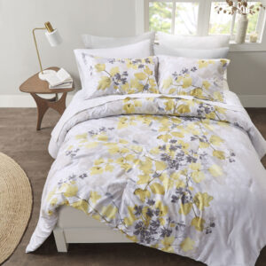 Alexis Comforter Set with Bed Sheets in Yellow From Madison Park Essentials