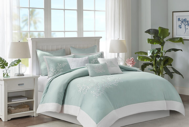 Coastline Duvet Cover Mini Set in Aqua From Harbor House