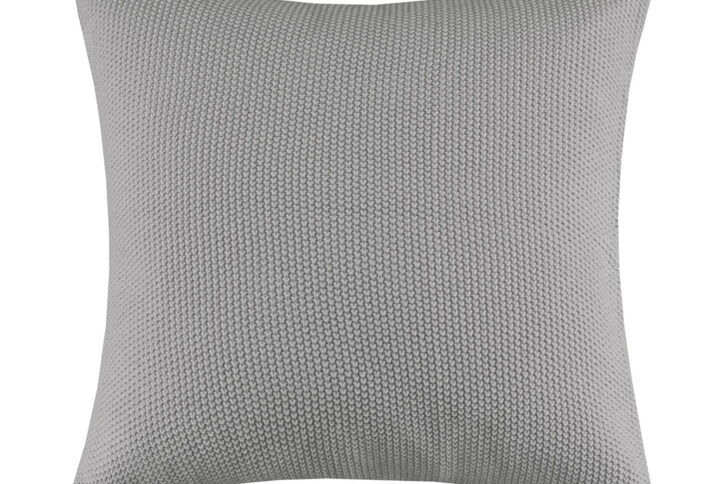 Bree Knit Euro Pillow Cover in Grey From INK+IVY