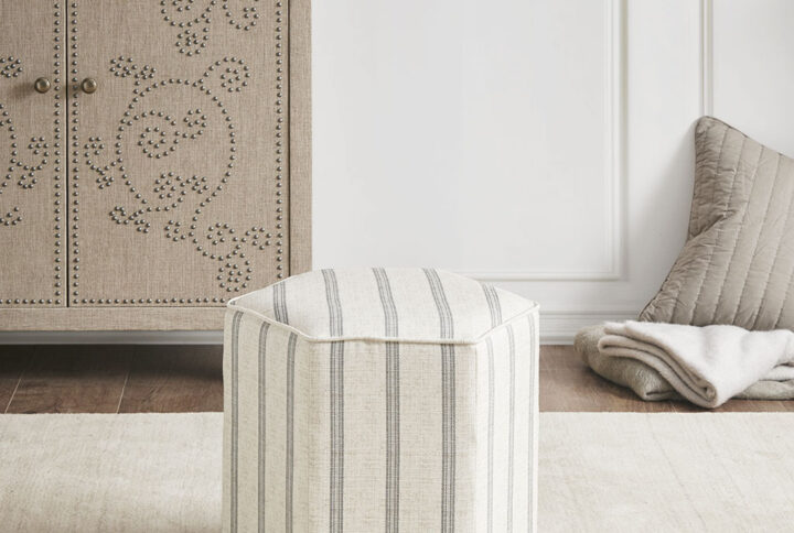 Ellen Accent Ottoman in Natural From Martha Stewart