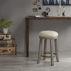 Oaktown Swivel Counter Stool in Cream/Reclaimed Grey From INK+IVY