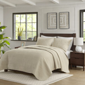 Velvet Touch 3 Piece Luxurious Oversized Quilt Set in Linen From Hampton Hill